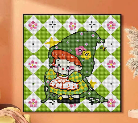 Pintura de diamante de una bruja