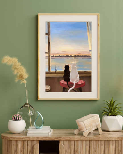 Coastal Window Cats Painting By Numbers