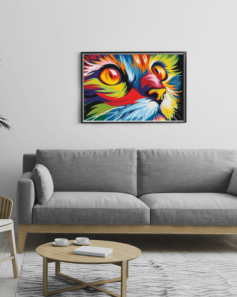 Colorful Cat Painting By Numbers