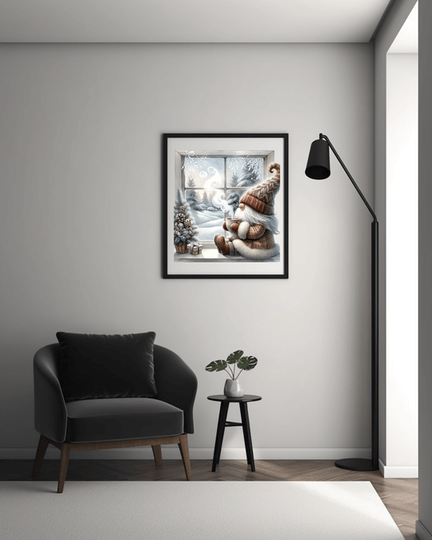 Calidez invernal con pintura de diamantes de Papá Noel