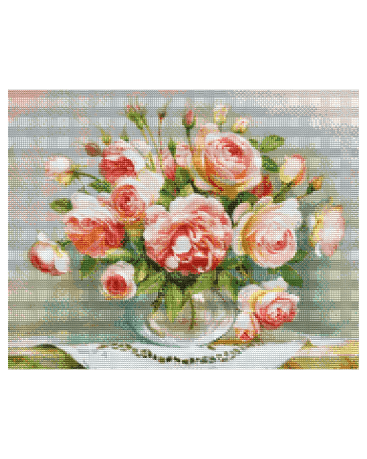 Pink Rose Bouquet Diamond Painting