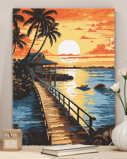 Sunset Cabin Diamond Painting