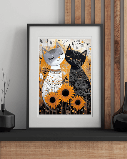 Pintura de diamantes de gatos almas gemelas