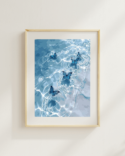 Blue Butterfly Painting By Numbers