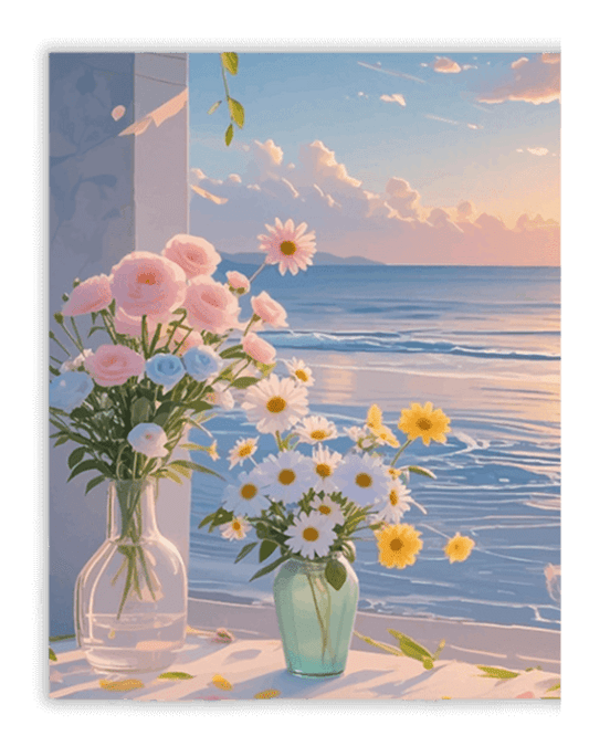 Ocean View with Flowers