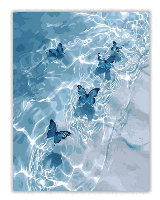 Blue Butterfly Painting By Numbers