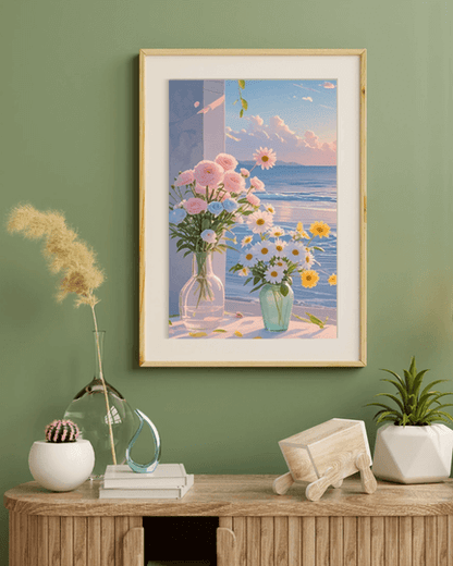 Ocean View with Flowers