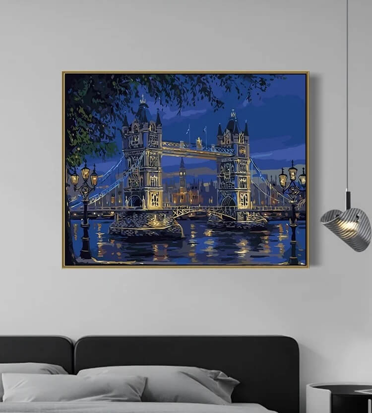 London Tower Bridge Night Painting By Numbers