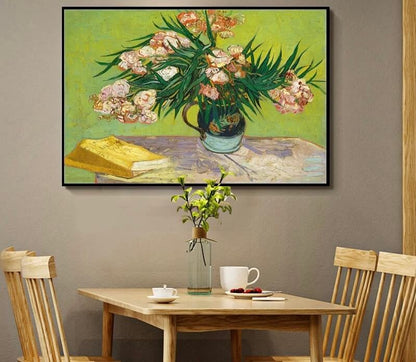 Pintura de diamante de adelfas rosas