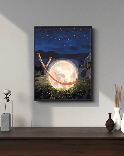 Pintura de tirachinas lunar por números