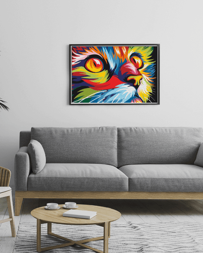 Colorful Cat Painting By Numbers