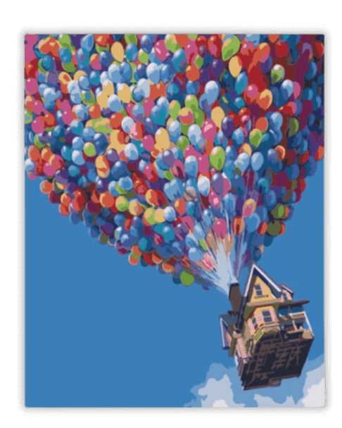 Balloon Sky House Painting By Numbers