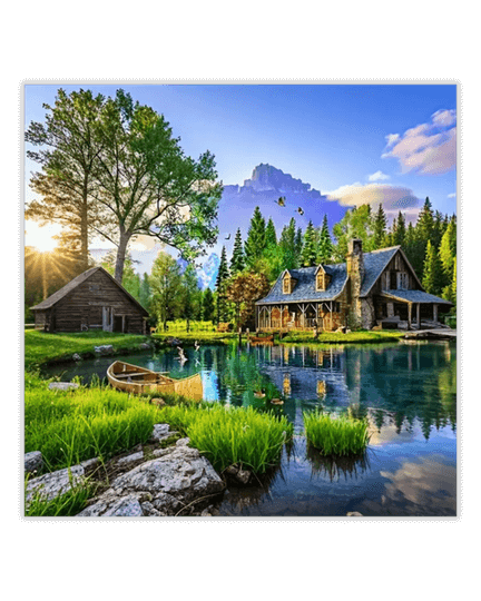 Lakeside Cabin Diamond Painting
