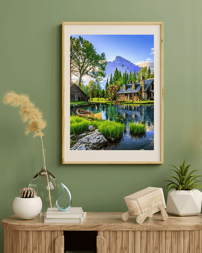 Lakeside Cabin Diamond Painting
