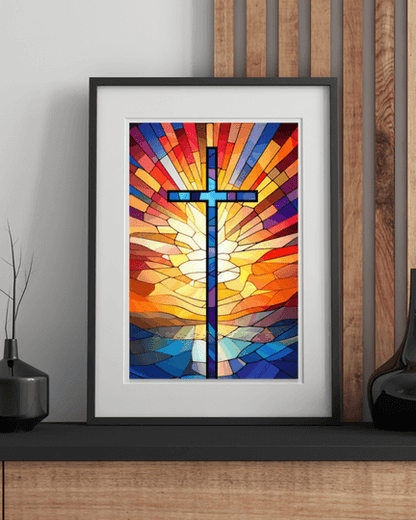 Pintura de diamante de la cruz de la fe