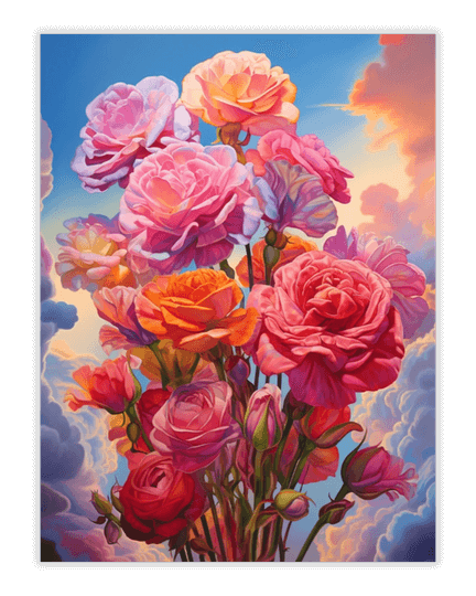 Pintura romántica de diamantes de rosas