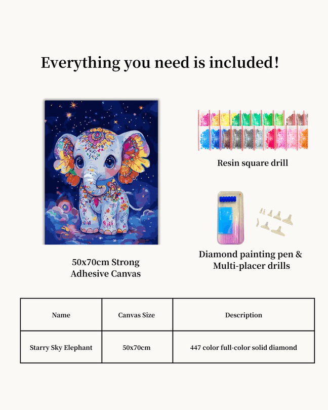Starry Sky Elephant Diamond Painting