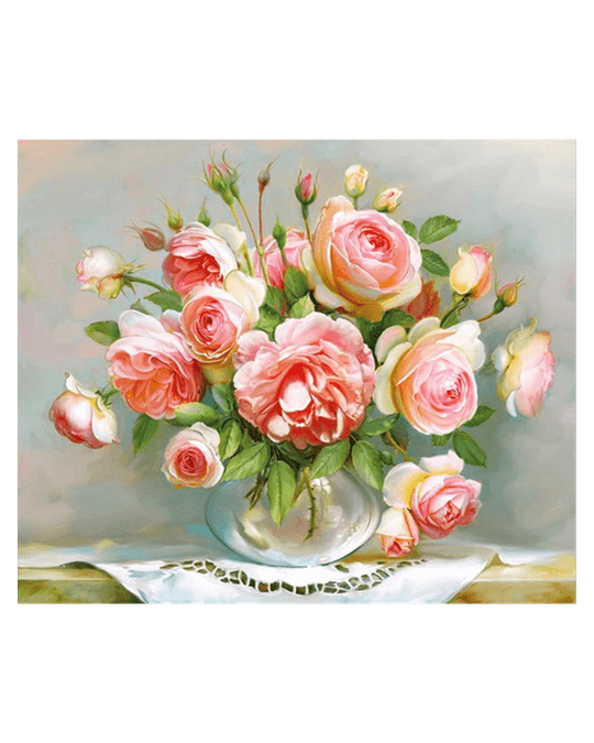 Pink Rose Bouquet Diamond Painting