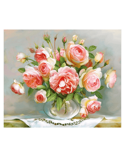 Pink Rose Bouquet Diamond Painting