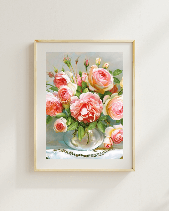 Pink Rose Bouquet Diamond Painting
