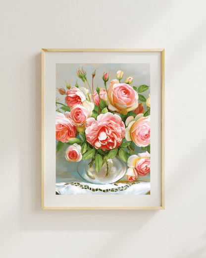 Pink Rose Bouquet Diamond Painting