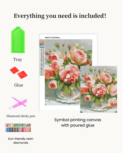 Pink Rose Bouquet Diamond Painting