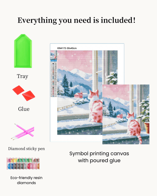 Lonely Snow Cat Diamond Painting