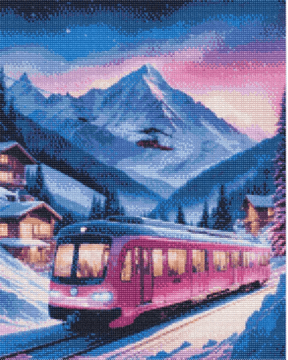 Pintura de diamante del río de la luna dorada