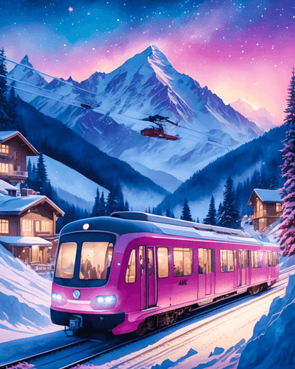 Pintura de diamante del río de la luna dorada