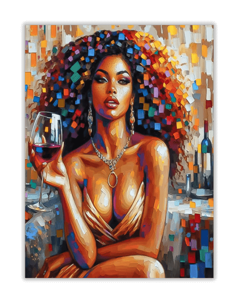 Pintura de diamantes con flores de cerezo y el monte Fuji