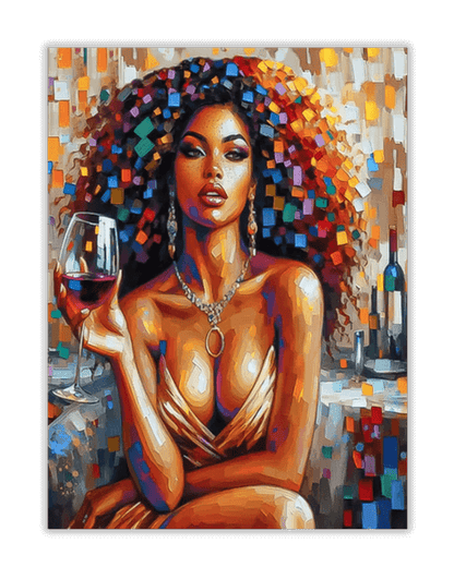 Pintura de diamantes con flores de cerezo y el monte Fuji