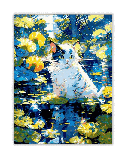 Pintura de diamantes con flores de cerezo y el monte Fuji