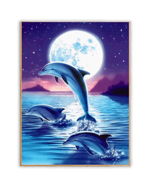 Moonlight Dolphins Diamond Painting