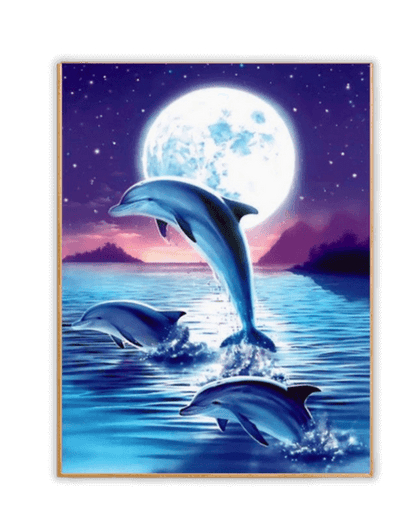 Moonlight Dolphins Diamond Painting