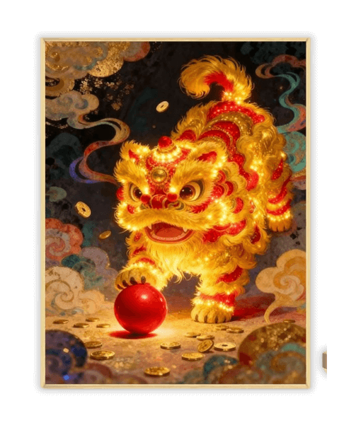 Golden Lion Diamond Painting