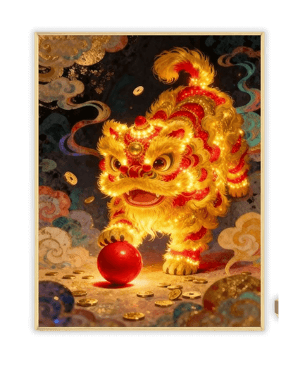 Golden Lion Diamond Painting