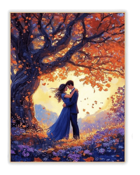 Autumn Lovers' Kiss Diamond Painting