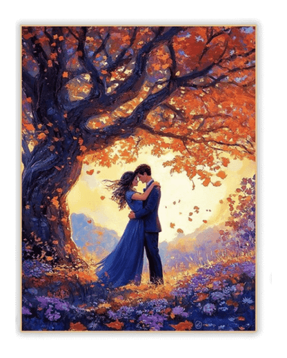 Autumn Lovers' Kiss Diamond Painting