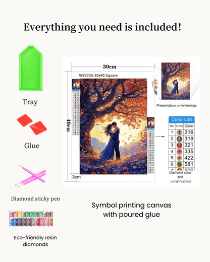 Autumn Lovers' Kiss Diamond Painting