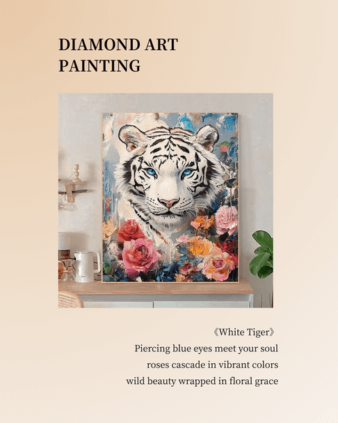 Pintura de diamantes con flores de cerezo y el monte Fuji