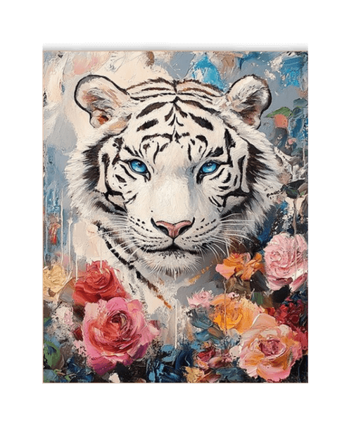 White Tiger Diamond Painting