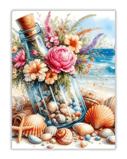 Seaside Message Bottle Diamond Painting