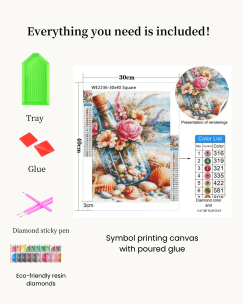 Seaside Message Bottle Diamond Painting