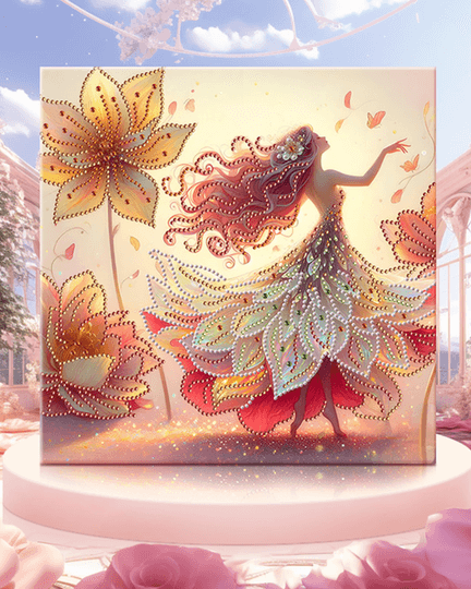 Pintura de diamante de hada de las flores