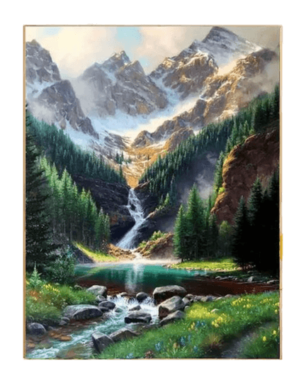 Cascada del valle: pintura por números 