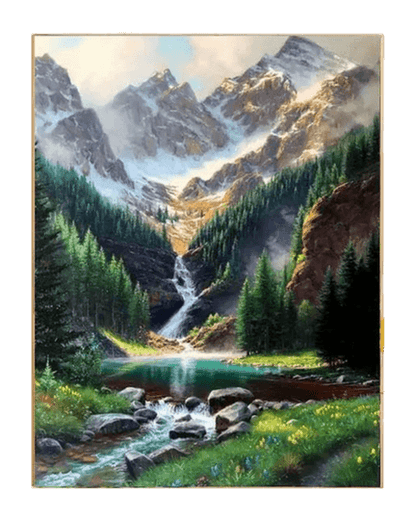 Cascada del valle: pintura por números 