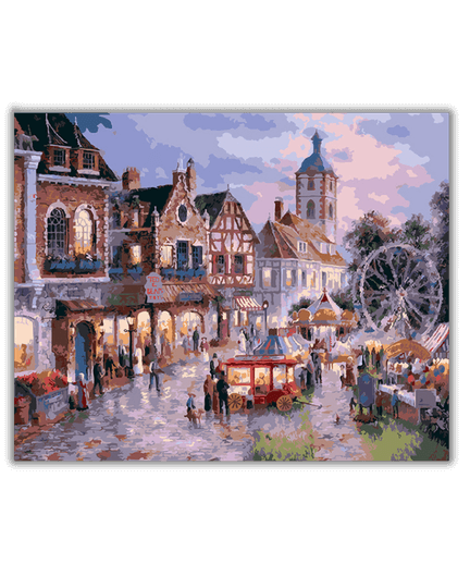 European Town Street Paint by Numbers