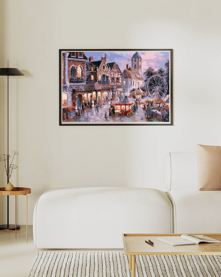 European Town Street Paint by Numbers