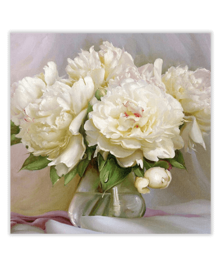 White Peony Paint by Numbers