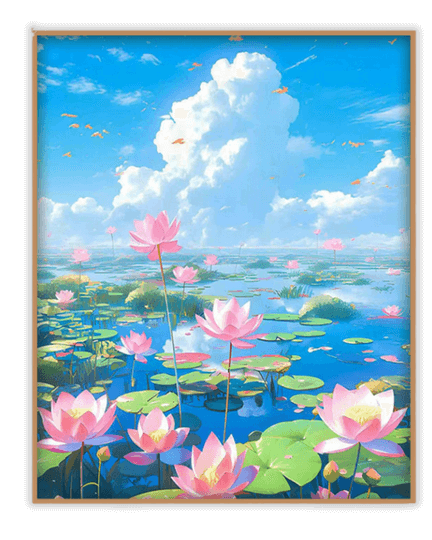 Lotus Pond Diamond Painting
